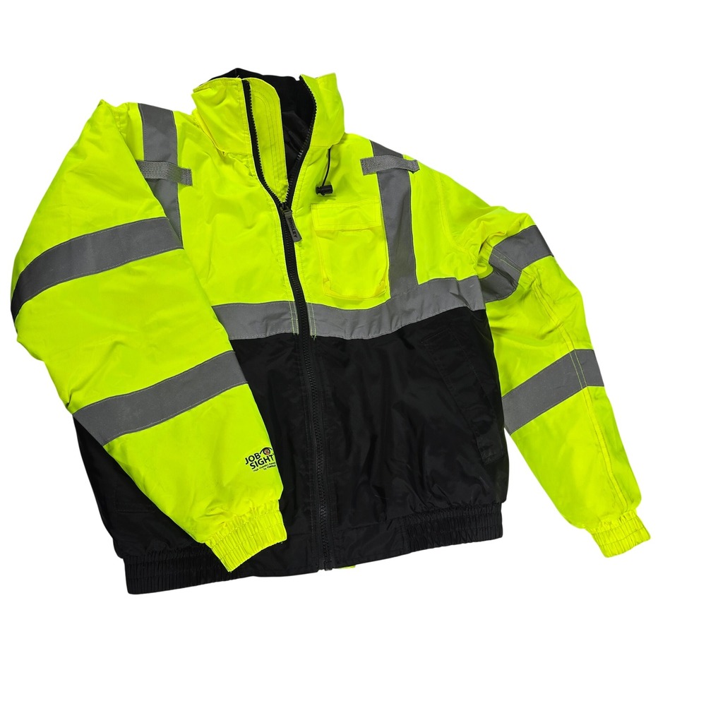 Tingley Job Sight High Visibility Bomber II Jacket Mens‎ L Yellow Black J26112